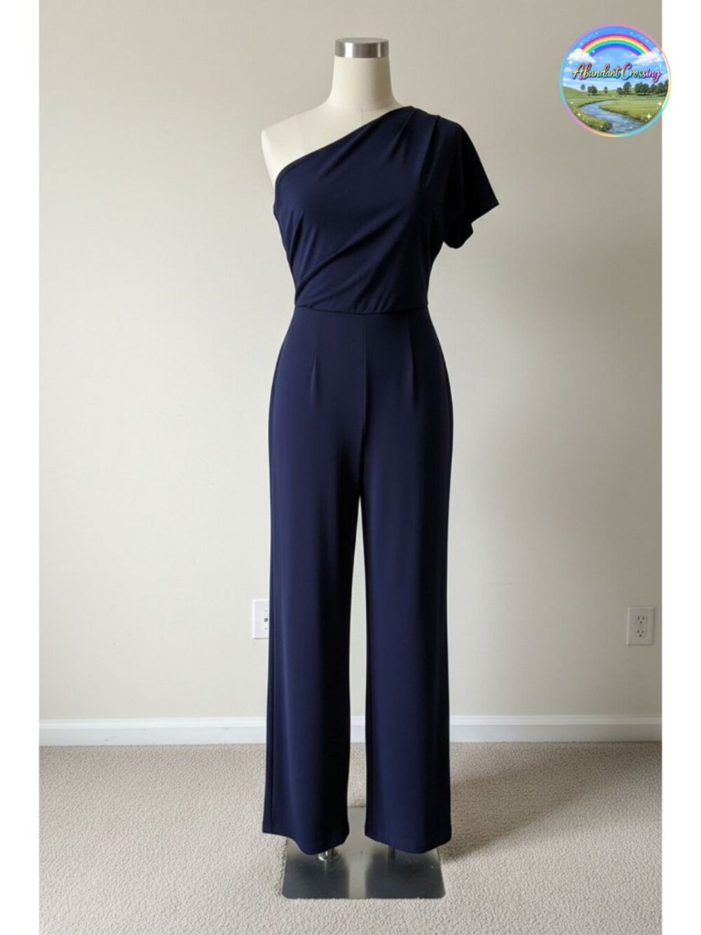 Women's Off Shoulder Wide Leg Jumpsuit Sleeveless High Waist Zipper Back